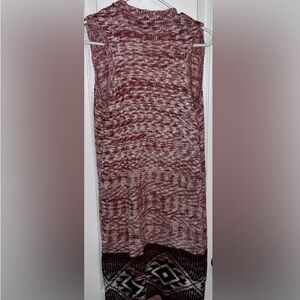 Almost Famous Maroon and White Cardigan